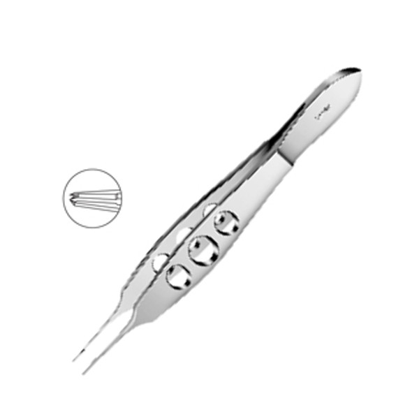 Mc Pherson Corneal Forceps 1x2 Teeth Long MI 573